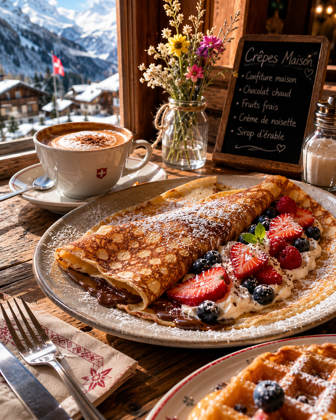 Crêpes maison, Swiss Alps