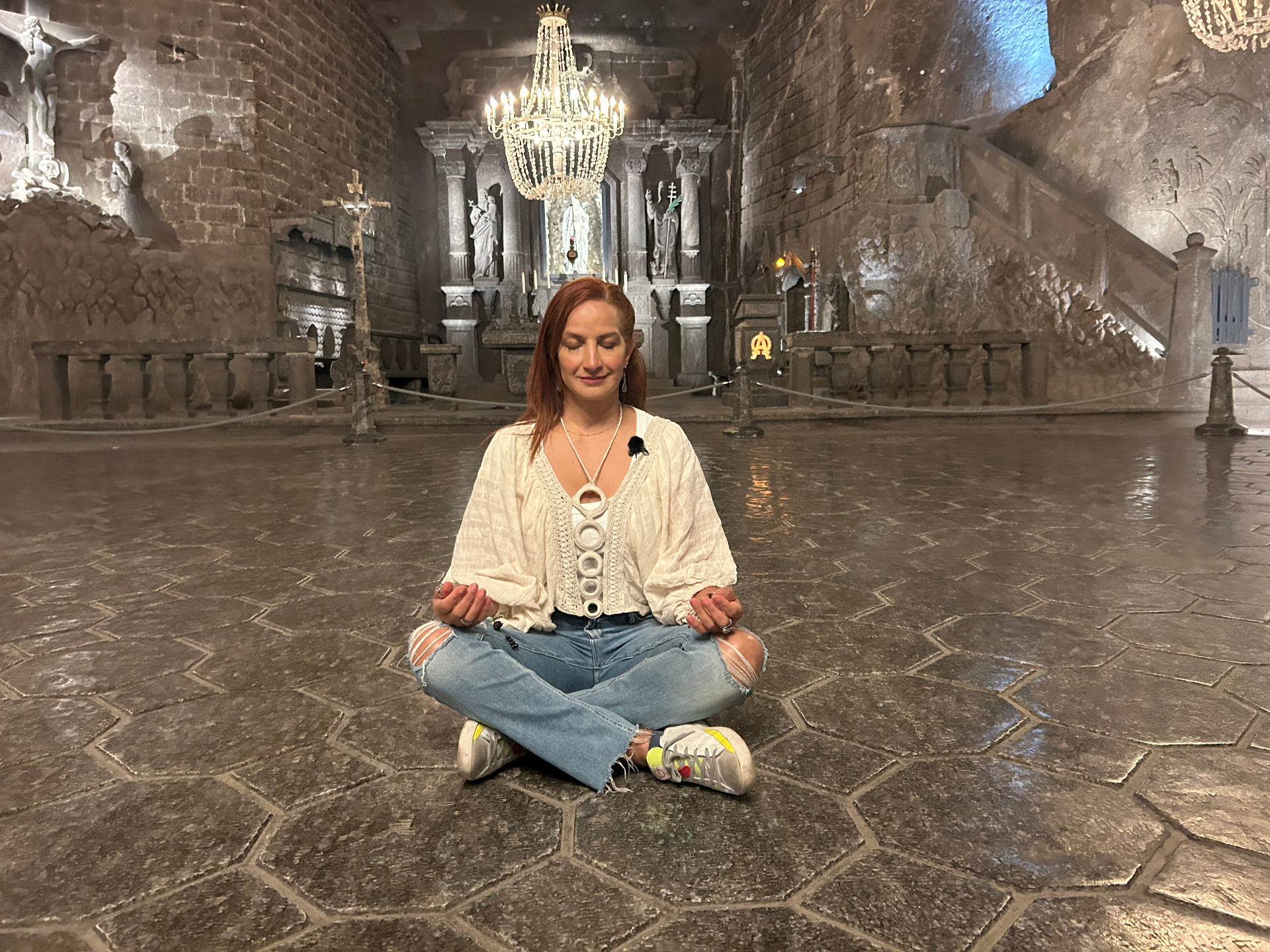 Meditation in the Wieliczka Salt Mine, Poland