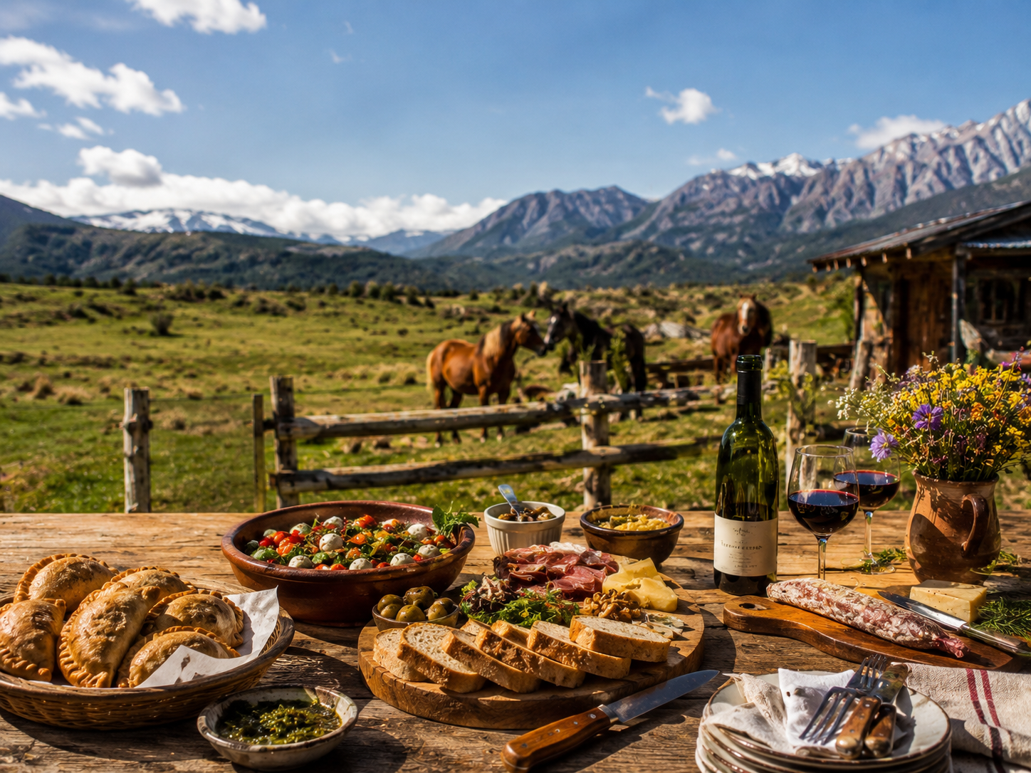 Patagonian table with Andes view